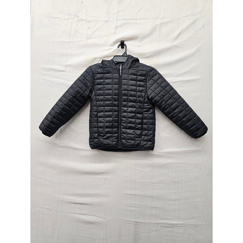 Cat & Jack Boys Quilted Puffer Jacket Black Polyester Casual Size Small 6/7